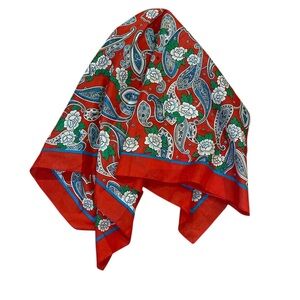 Vintage Sarah Coventry Vibrant Paisley Floral Scarf Square
